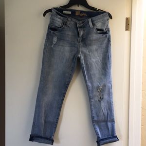 Kut from kloth Bardot boyfriend crop skinny jeans